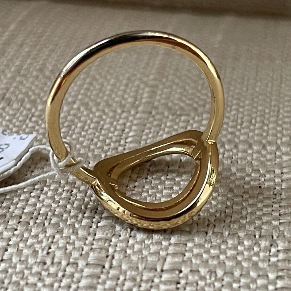 Nordstrom Women Rings Gold Tone Crystal Accent Ring Size 7 Read Desc - Picture 9 of 10
